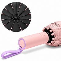 UPF 50+ Auto Umbrella | Sun & Rain Protection | 105cm Canopy | 12 Rib Windproof Frame