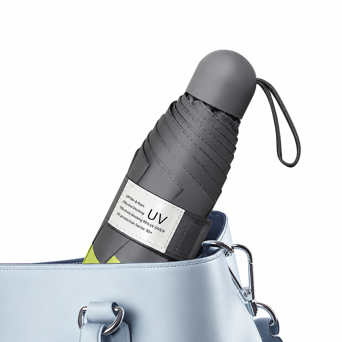 UW UPF 50+ Stylish Compact Travel Umbrella - Two Tone | Pocket Size 17cm | Sun &amp; Rain | 230g