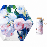 UPF 50+ Art Print Compact Mini Flat Travel Umbrella | 93cm Canopy | Just 230g