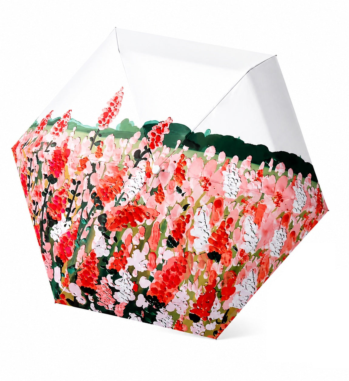 UPF 50+ Floral Compact Mini Flat Travel Umbrella | 93cm Canopy | Just 230g