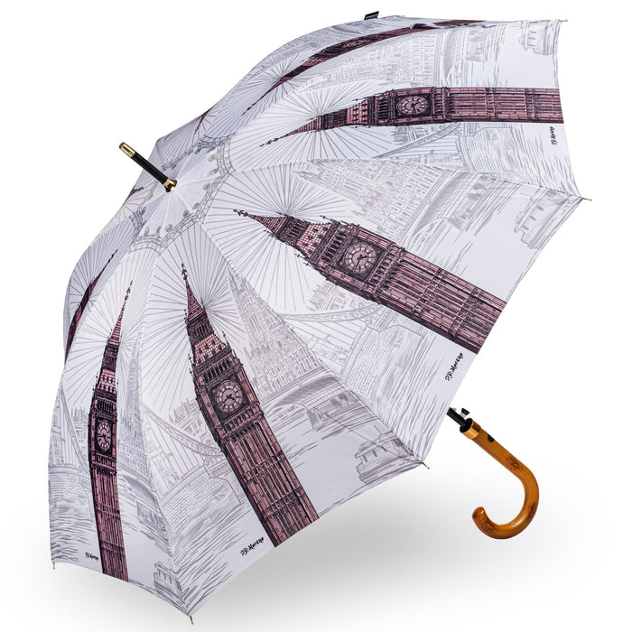StormKing Auto Walking City Umbrella - London Black And White