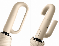 UPF 50+ Auto Umbrella | Sun & Rain Protection | Twist Carabiner Handle | 10 Rib Frame