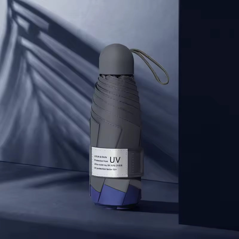 UW UPF 50+ Stylish Compact Travel Umbrella - Two Tone | Pocket Size 17cm | Sun &amp; Rain | 230g