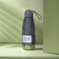 UW UPF 50+ Stylish Compact Travel Umbrella - Two Tone | Pocket Size 17cm | Sun &amp; Rain | 230g