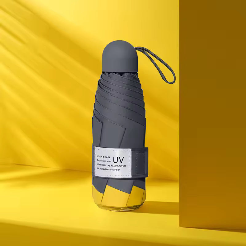 UW UPF 50+ Stylish Compact Travel Umbrella - Two Tone | Pocket Size 17cm | Sun &amp; Rain | 230g