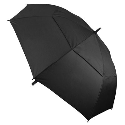 Fibreglass Auto Vented Windproof Golf Umbrella - Black
