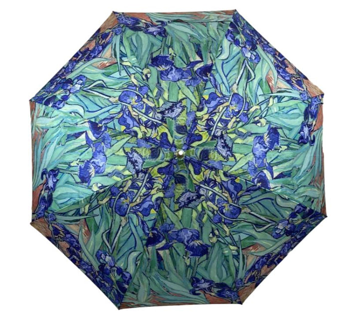 Storm King Auto Folding Artist Umbrella - Van Gogh Irises - Umbrellaworld