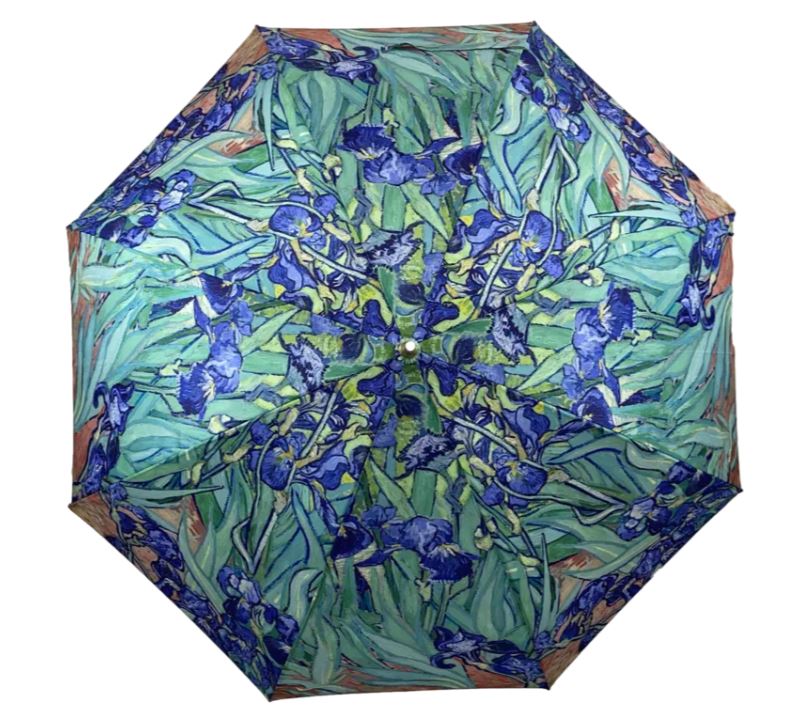 Storm King Auto Folding Artist Umbrella - Van Gogh Irises - Umbrellaworld