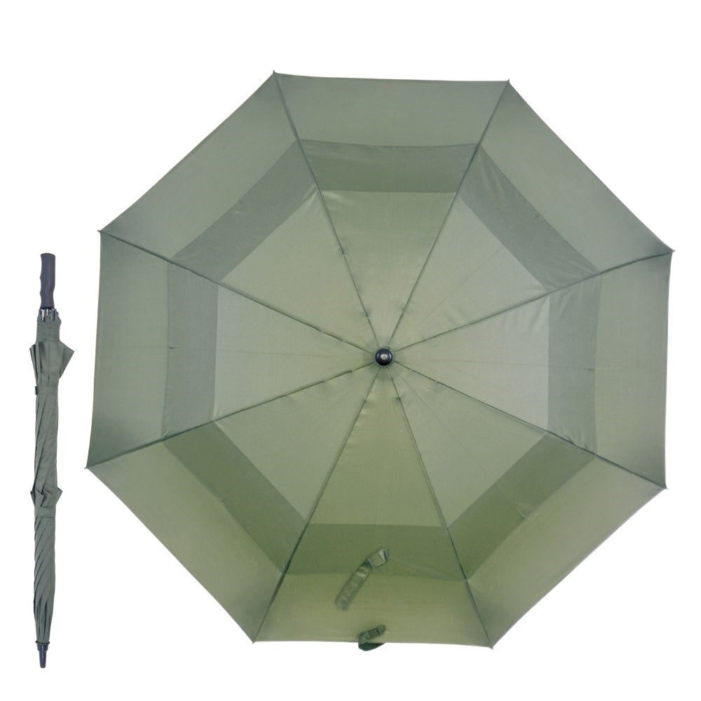 Fibreglass Auto Vented Windproof Golf Umbrella - Moss Green - Umbrellaworld