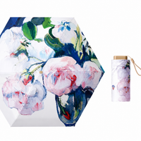 UPF 50+ Art Print Compact Mini Flat Travel Umbrella | 93cm Canopy | Just 230g