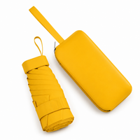 Cased UPF 50+ Compact Mini Flat Travel Umbrella | Strap Case | 93cm Canopy | Just 212g