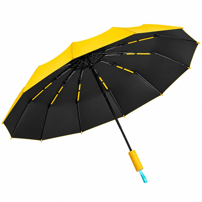 UPF 50+ Auto Umbrella | Sun & Rain Protection | 105cm Canopy | 12 Rib Windproof Frame
