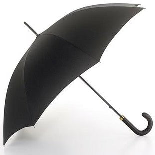 Totes Eco Automatic Walking Umbrella - Black | Leatherette Handle | ECO Recycled Fabric | 106cm Canopy