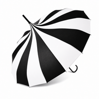 Ladies 'Olivia' Pagoda Walking Umbrella - Two Tone | 16 Ribs | Vintage Style