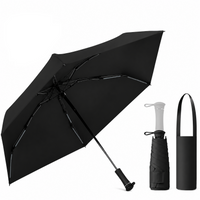 UPF 50+ Mini Compact Travel Umbrella - Long Handle | Pocket Size 18cm | Sun &amp; Rain | 230g