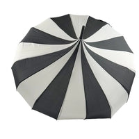 Ladies 'Olivia' Pagoda Walking Length Umbrella - Black & Cream