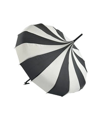 Ladies 'Olivia' Pagoda Walking Length Umbrella - Black & Cream