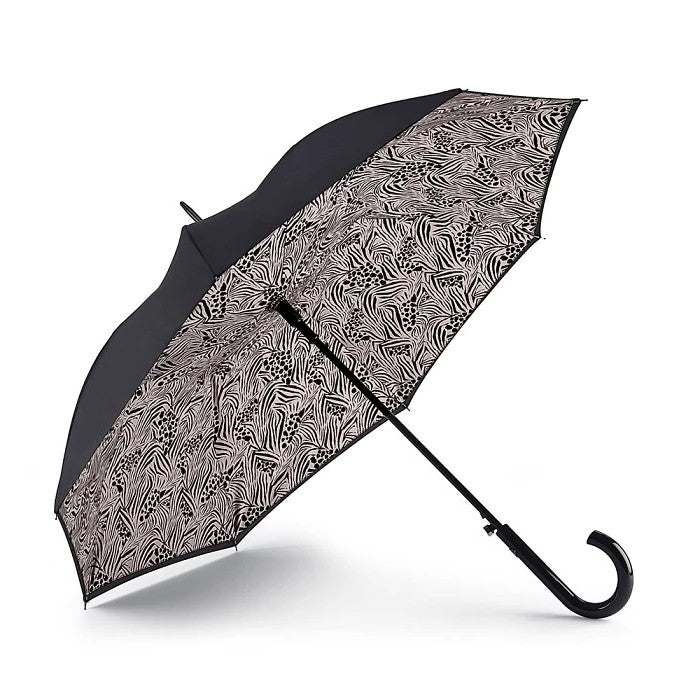 Fulton Bloomsbury Auto Walking Umbrella - Animal Mix | Double Canopy | Wild Print Inner Design