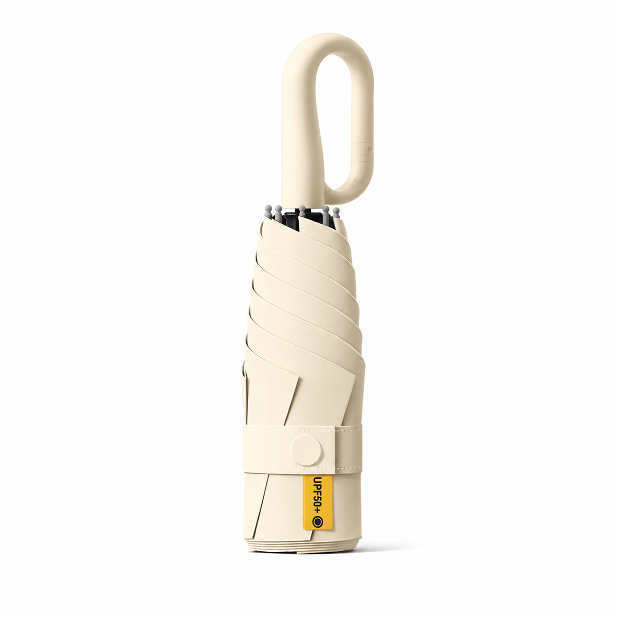 UPF 50+ Compact Travel Umbrella - Large Carabiner Hook | Sun &amp; Rain Protection | 93cm Canopy | 217g