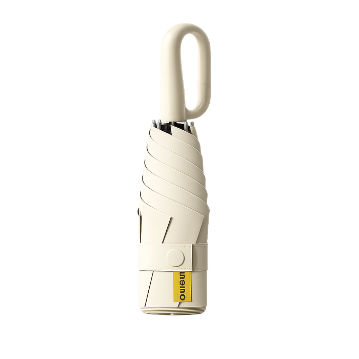 UPF 50+ Compact Travel Umbrella - Large Carabiner Hook | Sun &amp; Rain Protection | 93cm Canopy | 217g