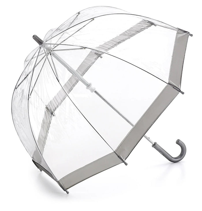 Fulton Funbrella Children's Clear Dome Umbrella - Silver | Safe Easy-Glide | Head-to-Shoulder Coverage