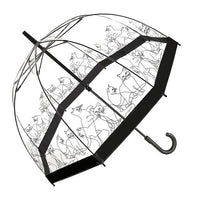 Fulton Birdcage Clear Dome Umbrella - Cats | Transparent Walking Umbrella | Wind Resistant