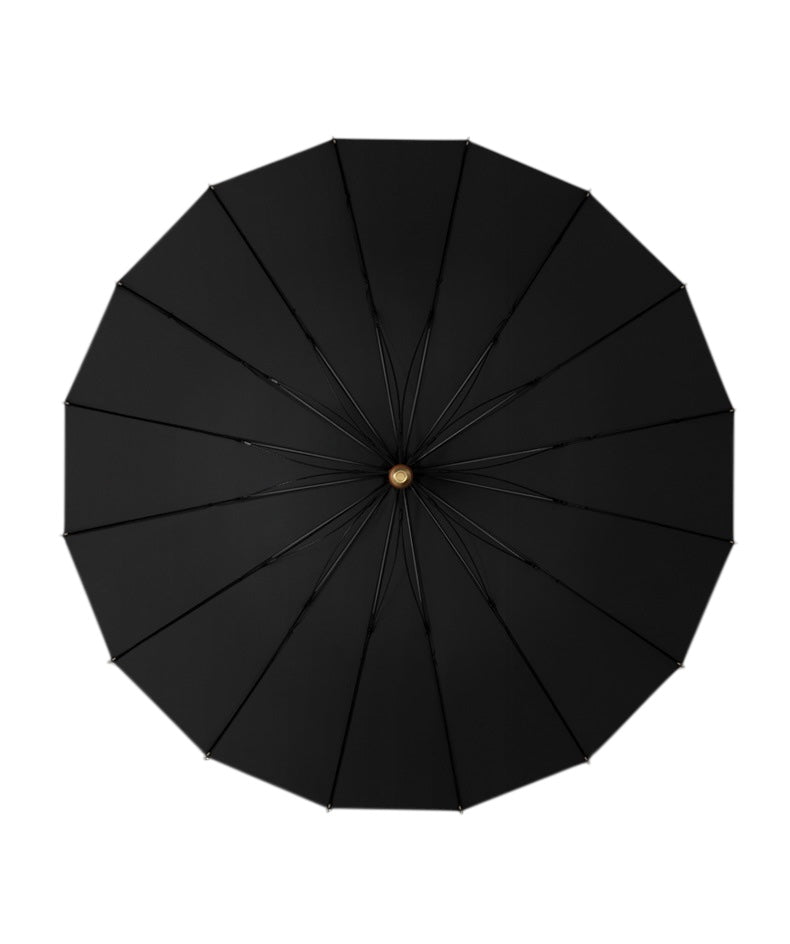 Didsbury Auto 16 Rib Walking Umbrella - Straight Wood Handle