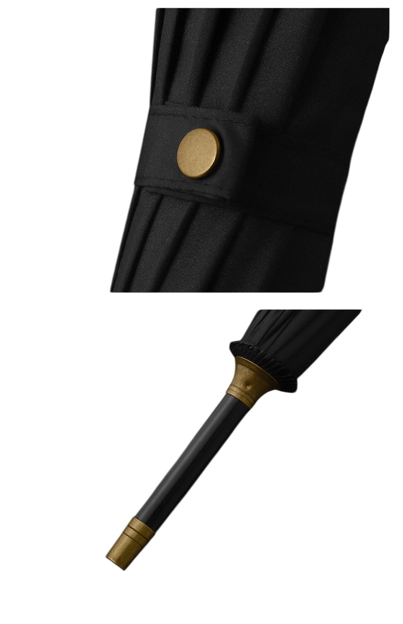 Didsbury Auto 16 Rib Walking Umbrella - Straight Wood Handle