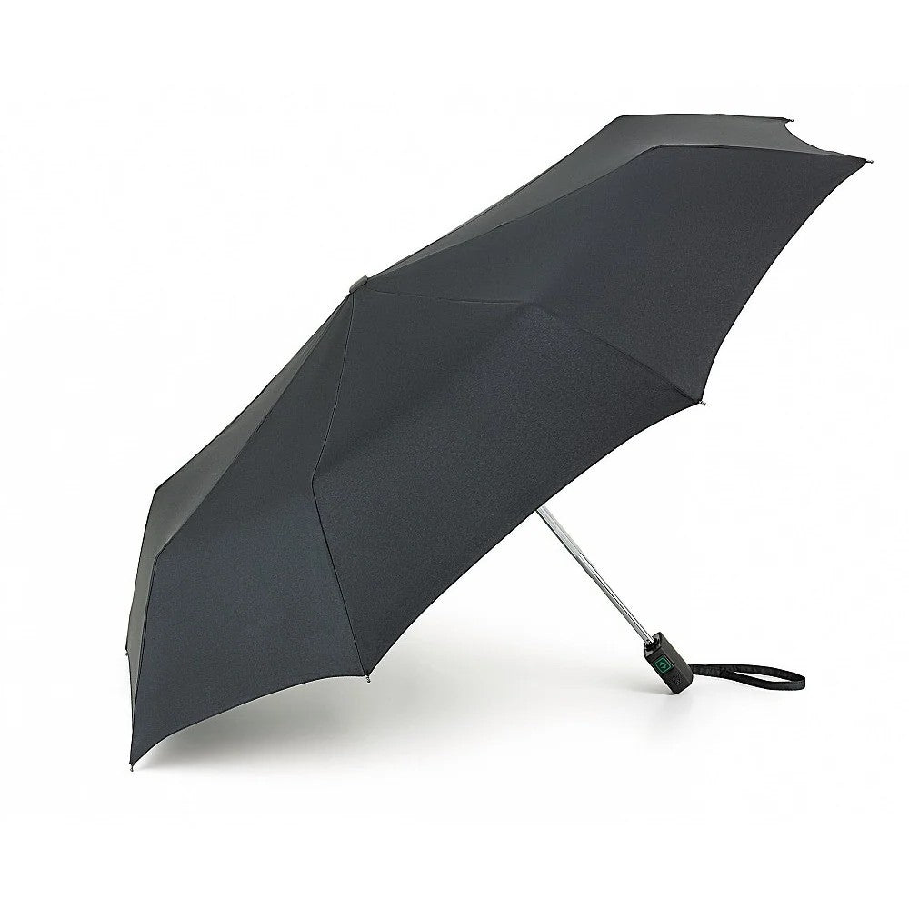 Fulton Auto Open & Close 17 Folding Umbrella - Black | Slim Registered Design Case | Lightweight Flat Frame