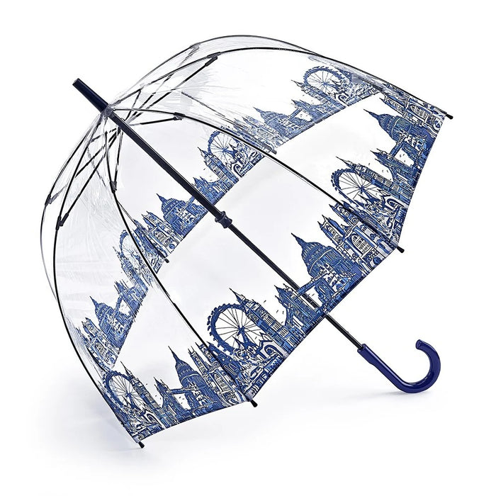 Fulton Birdcage Clear Dome Umbrella - London Icons | Transparent Walking Umbrella | Wind Resistant