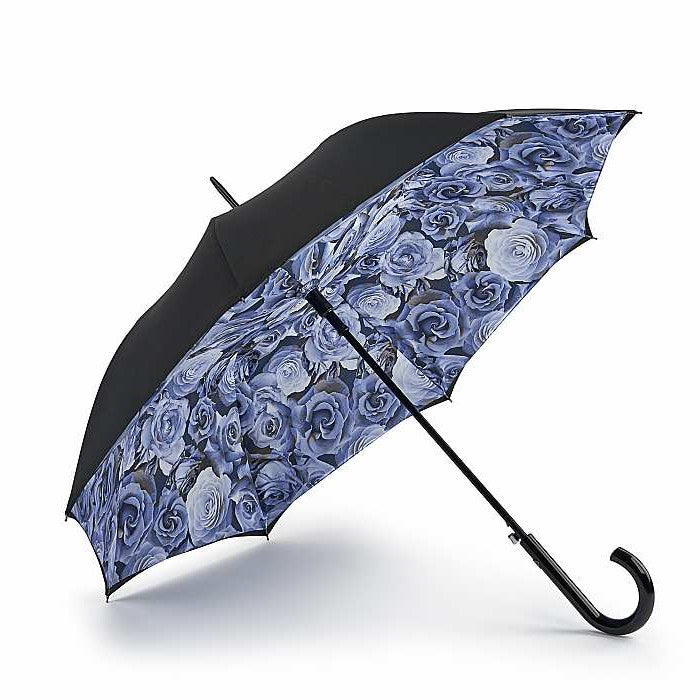 Fulton Bloomsbury Auto Walking Umbrella - Liquid Rose | Double Canopy | Printed Inner Design