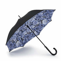Fulton Bloomsbury Auto Walking Umbrella - Liquid Rose | Double Canopy | Printed Inner Design