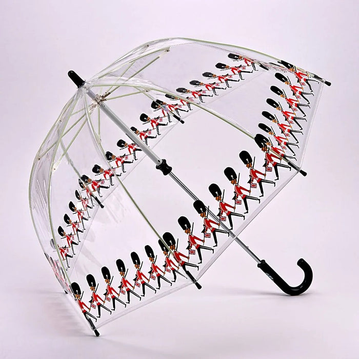 Fulton Funbrella Children's Clear Dome Umbrella - London Guards | Safe Easy-Glide | Fun Print