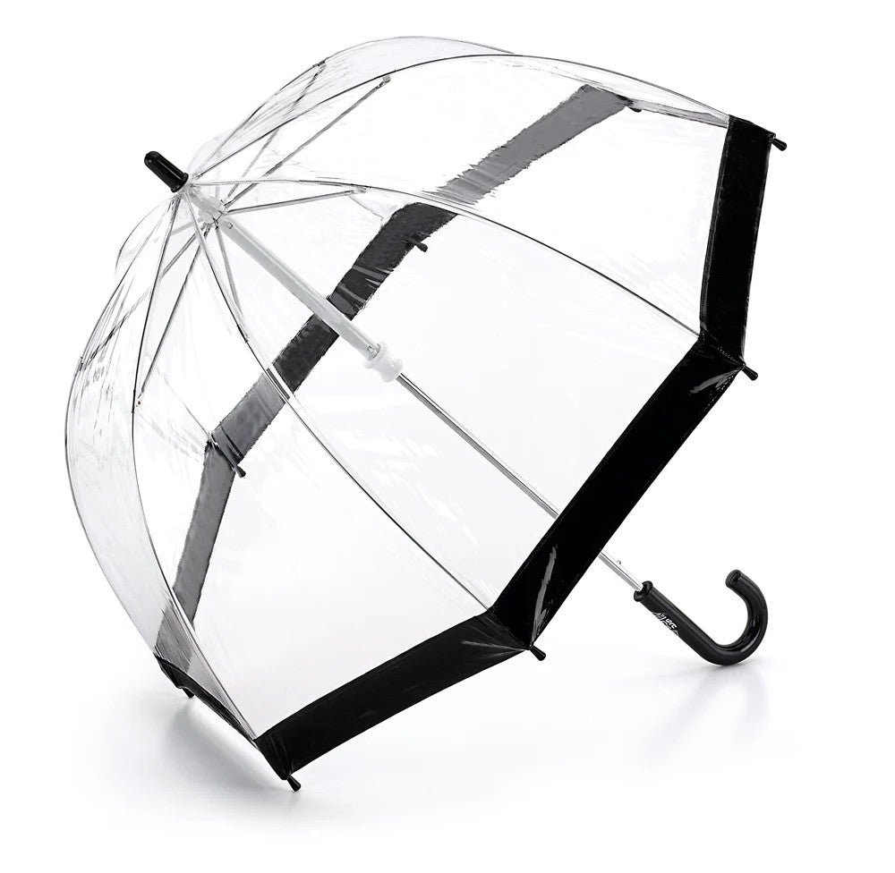 Fulton Funbrella Children's Clear Dome Umbrella - Black | Safe Easy-Glide | Head-to-Shoulder Coverage