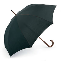 Fulton Kensington Wood Walking Umbrella - Black | Wooden Handle & Shaft | Fibreglass Ribs