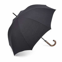 Fulton Mayfair High Performance Walking Umbrella - Black | Auto Open | Wood Hook Handle | Polycotton