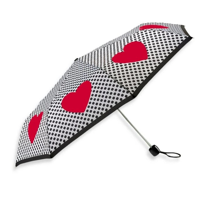 Fulton Minilite Folding Umbrella - Love Hearts Spot | Compact Handbag Size | Wind Resistant
