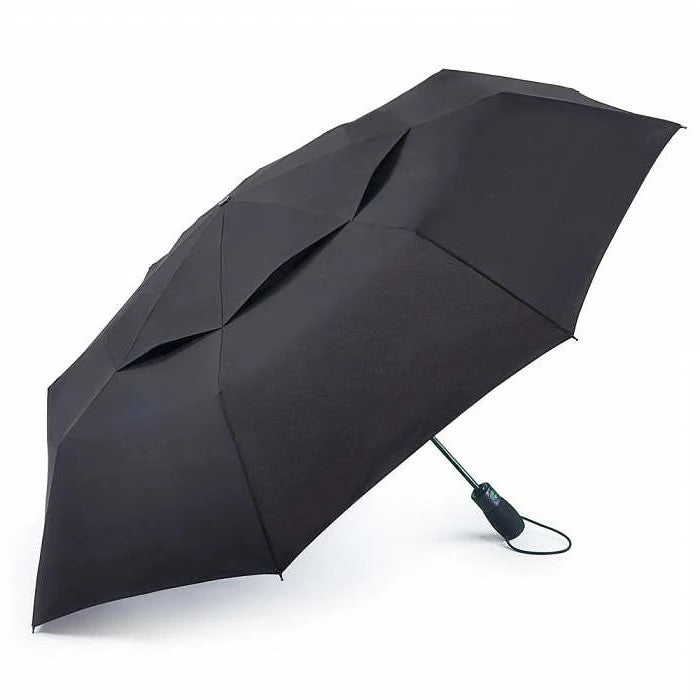 Fulton Performance Tornado Golf-Size Folding Umbrella - Black | Auto Open & Close | UPF 30+ | 120cm