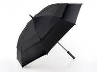 Fulton Stormshield Twin Canopy Golf Umbrella - Black | Windproof Vented Cover | 131cm Span