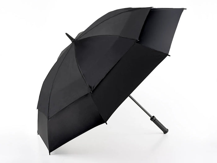 Fulton Stormshield Twin Canopy Golf Umbrella - Black | Windproof Vented Cover | 131cm Span