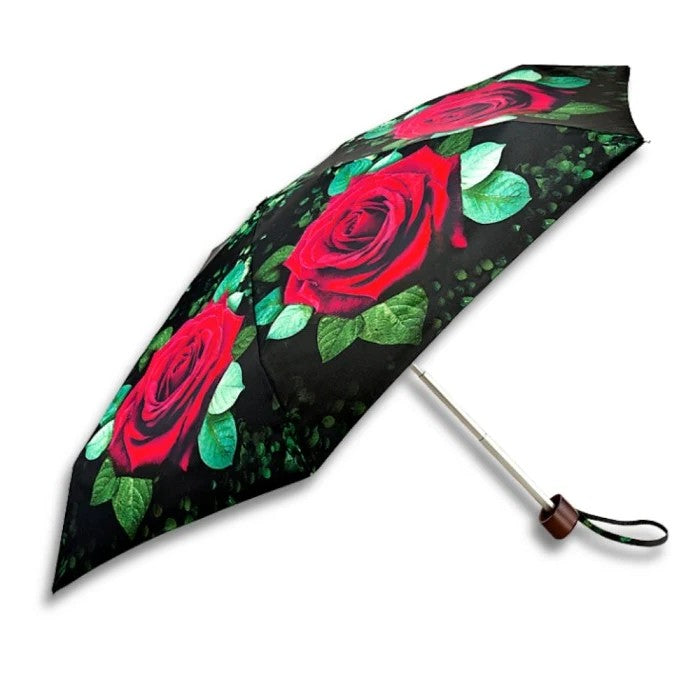 Fulton Tiny Compact Folding Umbrella - Huge Rose | Pocket Size 15cm | Just 160g