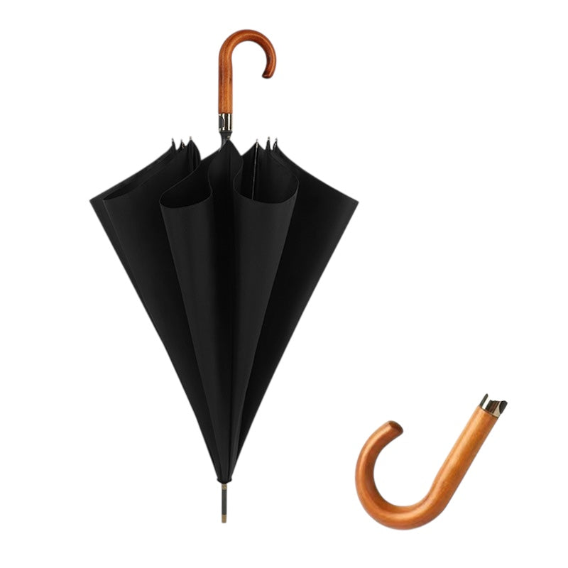 Gentry Fibreglass Auto City Golf  Umbrella - Wood Hook Handle