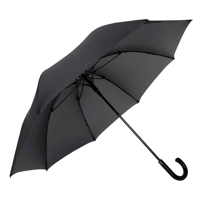 The Zeta Pro Auto Large Walking Umbrella - Black | Full Fibreglass | Windproof | 120cm Canopy