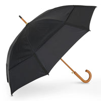 GustBuster Classic Automatic Windproof Walking Umbrella | Vented Canopy | Wood Handle | Wind Tested 55mph