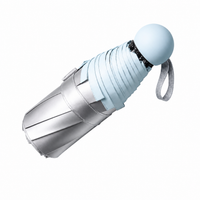 UW UPF 50+ Silver Reflective Compact Travel Umbrella | Heat-Reflecting Outer | 93cm Canopy | 173g