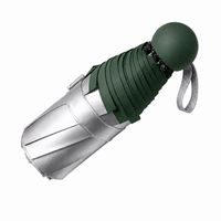 UW UPF 50+ Silver Reflective Compact Travel Umbrella | Heat-Reflecting Outer | 93cm Canopy | 173g