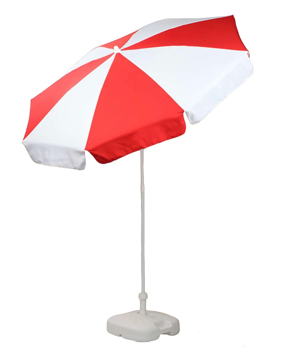 Patio / Garden / Beach Parasol Umbrella - Red & White - Umbrellaworld