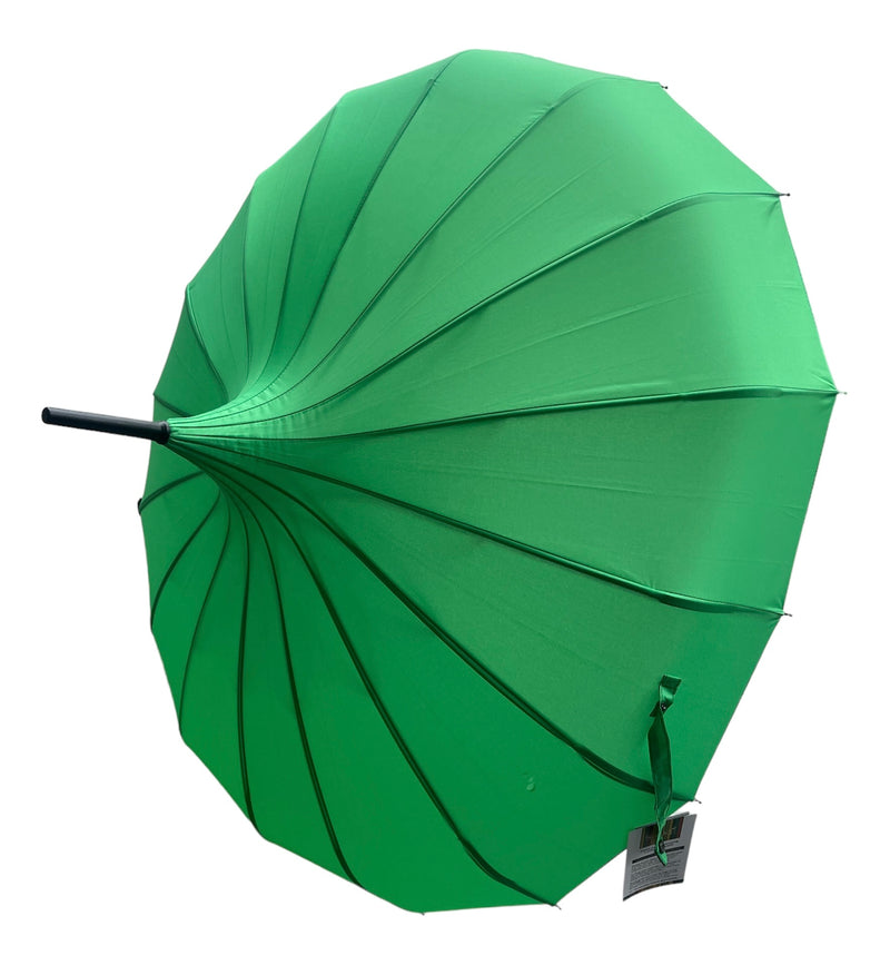 Ladies 'Olivia' Pagoda Walking Length Umbrella - Emerald Green - Umbrellaworld