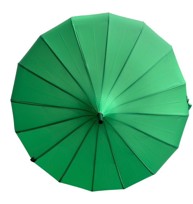 Ladies 'Olivia' Pagoda Walking Length Umbrella - Emerald Green - Umbrellaworld