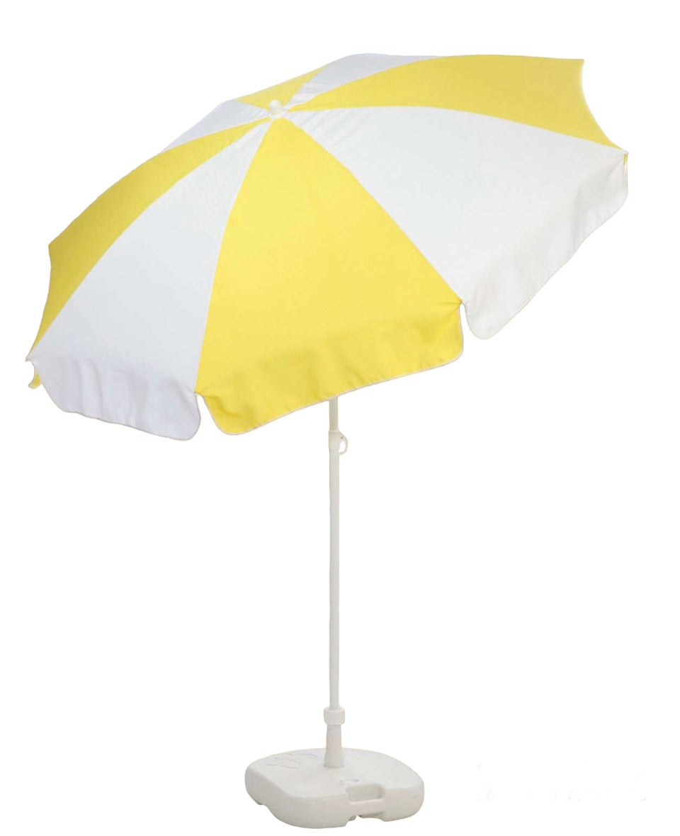 Patio / Garden / Beach Parasol Umbrella - Yellow & White - Umbrellaworld